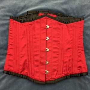 26" Corset Story Underbust Waist Cincher- Red- Steel boned.